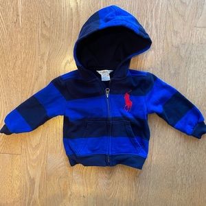 Ralph Lauren Boys' Striped Cotton Hoodie 12M